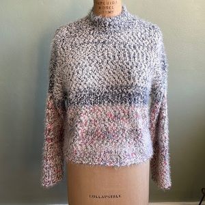 Super soft Venus red white blue marble, cropped sweater.